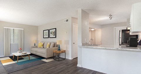 Spacious living room inside your apartment home at The Reserves of Melbourne in Melbourne, FL